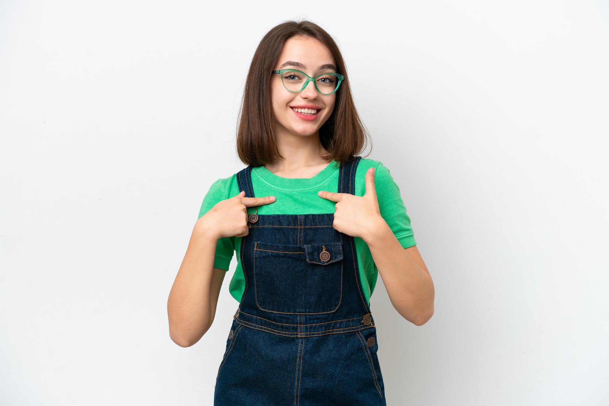 Student showing finished embroidered patch